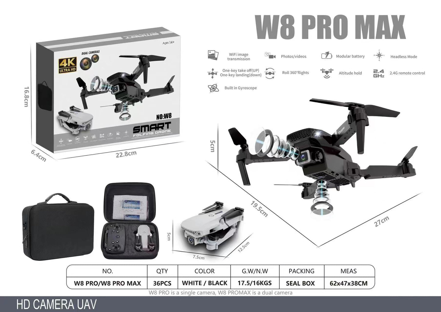 4K Dual Camera Drone with Free Carry Case